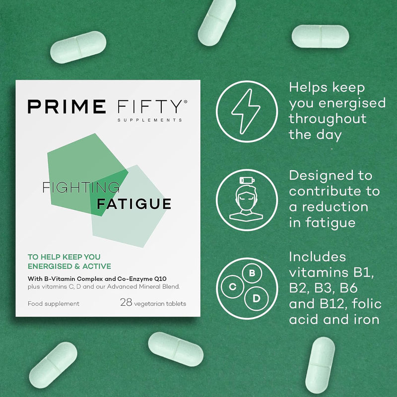 Fighting Fatigue energy supplement with iron and vitamin B12 28 tablets (British brand)