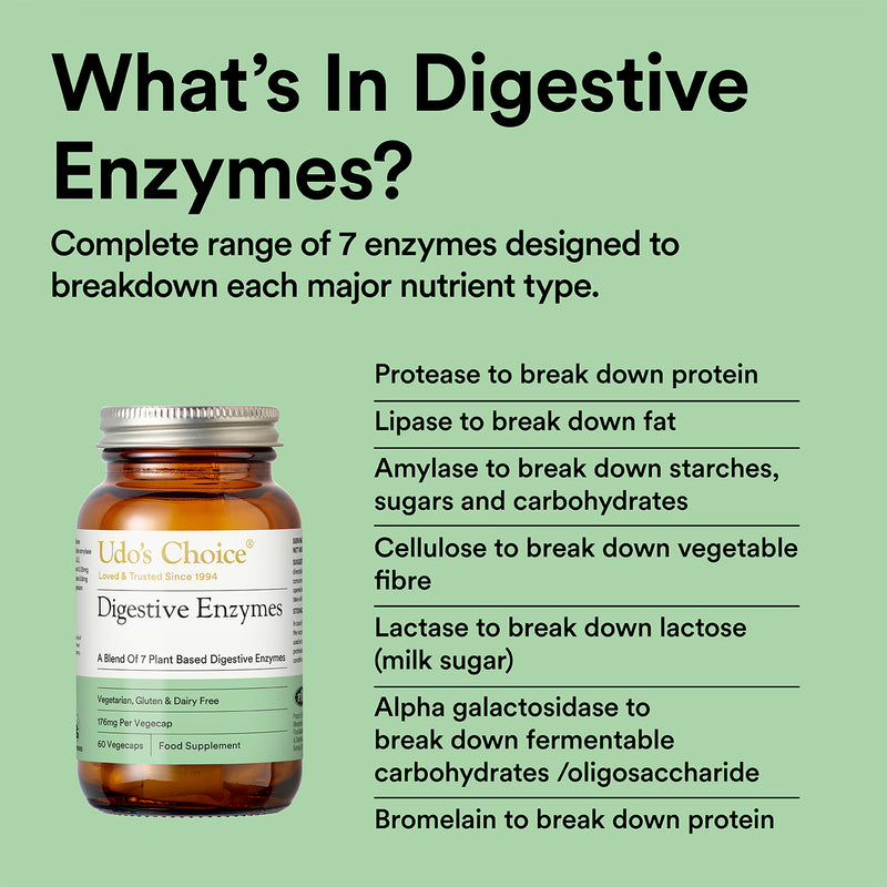 Udo's Choice digestive enzyme blend 90 capsules - British product