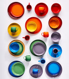 Le Creuset stoneware rainbow mugs set of 6, UK version