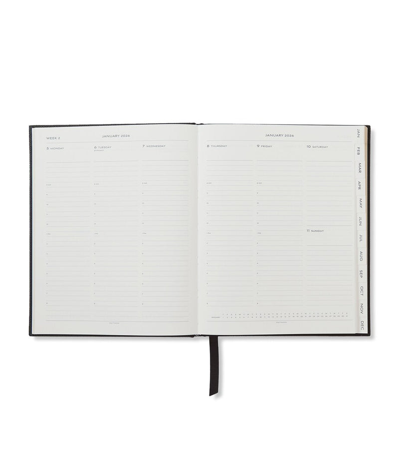Smythson Panama leather Kings desk diary, 2026 planner (British brand)
