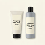 No7 Men Energising Face Scrub and Hair & Body Wash bundle - British product