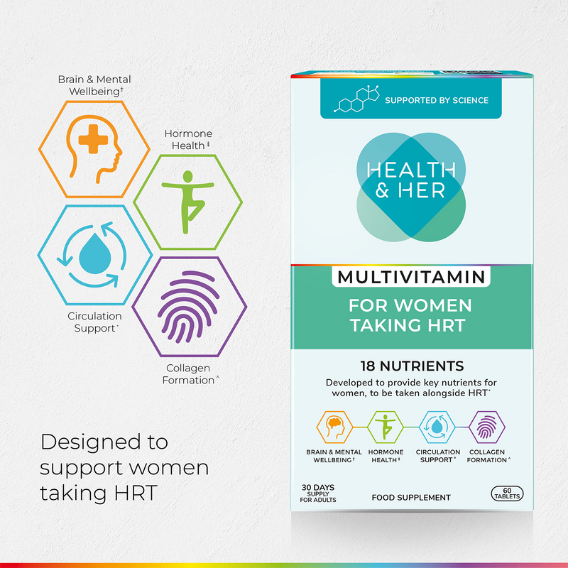 Health & Her HRT multivitamin 60 tablets - British product