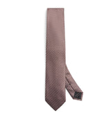 Harrods Brioni Silk Geometric-Jacquard Tie- Buy online at McGrocer
