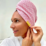 Popmask microfiber hair turban pink hair wrap, imported from the UK