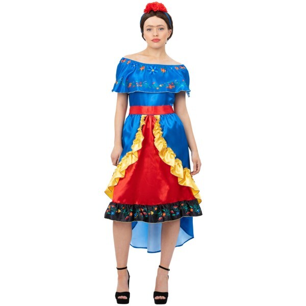 Smiffys Deluxe Künstler Frida Kostüm Damen - Britisches Produkt