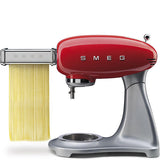 Smeg pasta roller and cutter set in red, imported from the UK