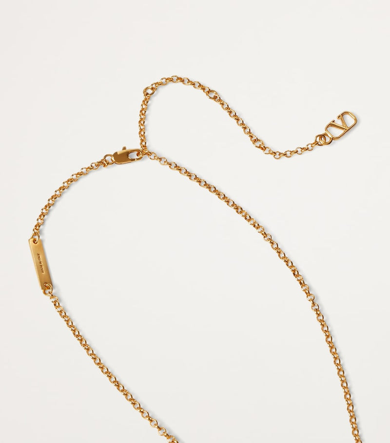 Valentino Garavani VLogo Necklace 18-karat gold-plated, UK version