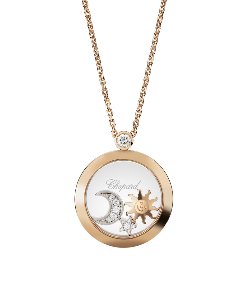 Chopard rose gold diamond Happy Diamonds pendant, imported from the UK