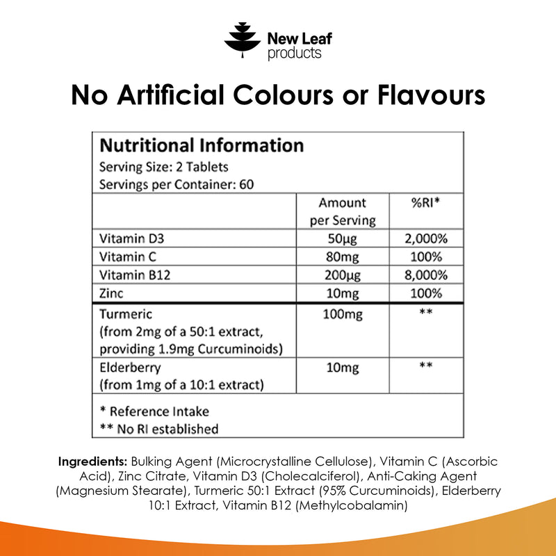 New Leaf Products Immune Complex tablets 120 count, UK version