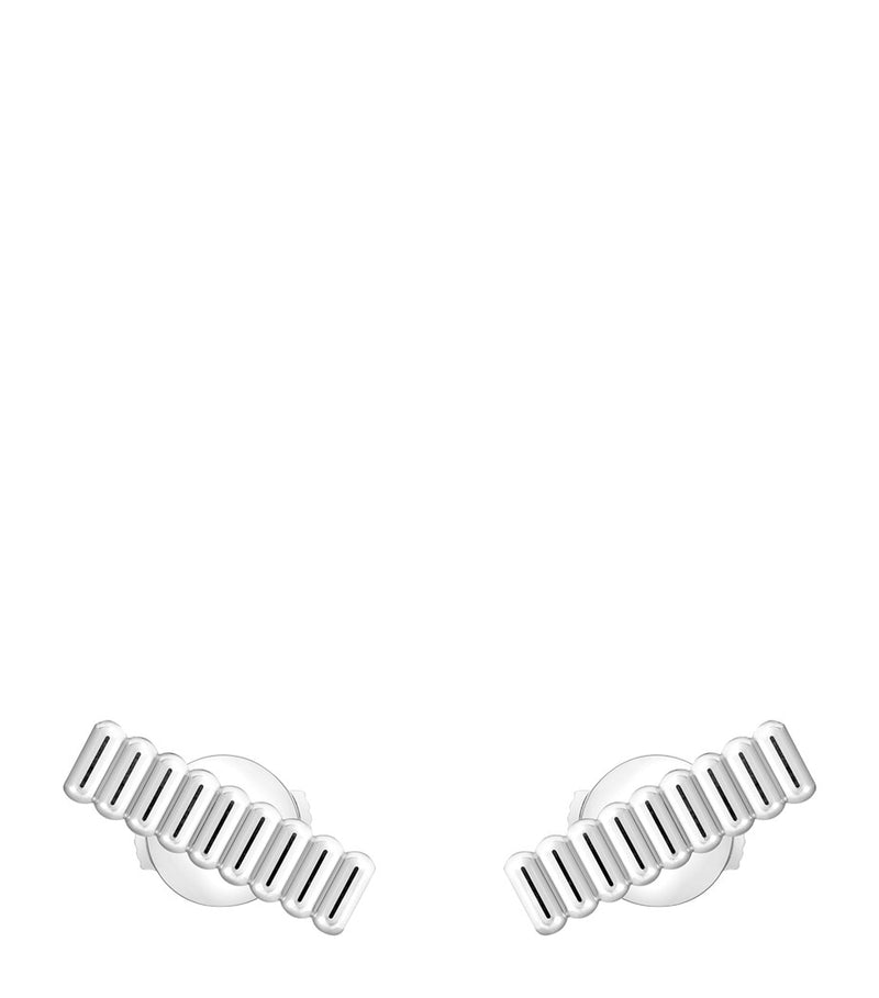 Boucheron white gold Grosgrain stud earrings - British product