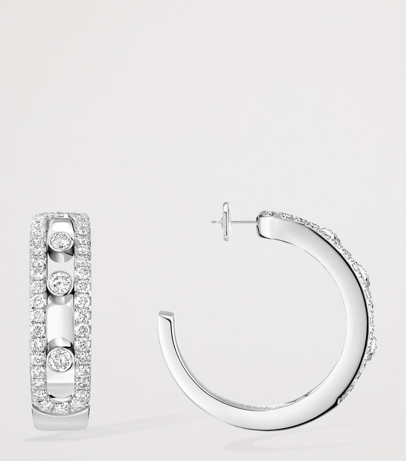 Messika white gold diamond hoop earrings 0.52ct, imported from the UK