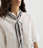Brunello Cucinelli silk leaf-print scarf 131x25cm - British product