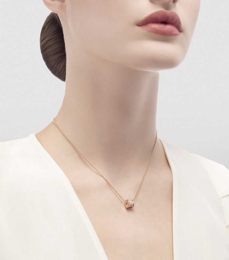 Bvlgari B.zero1 rose gold diamond necklace, imported from the UK