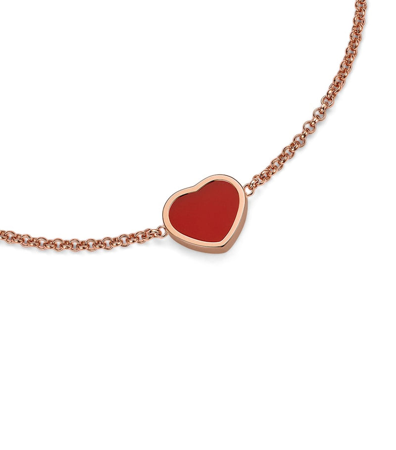 Chopard My Happy Hearts bracelet in rose gold and carnelian - British product