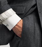 Tateossian sterling silver and topaz textured square cufflinks (British brand)