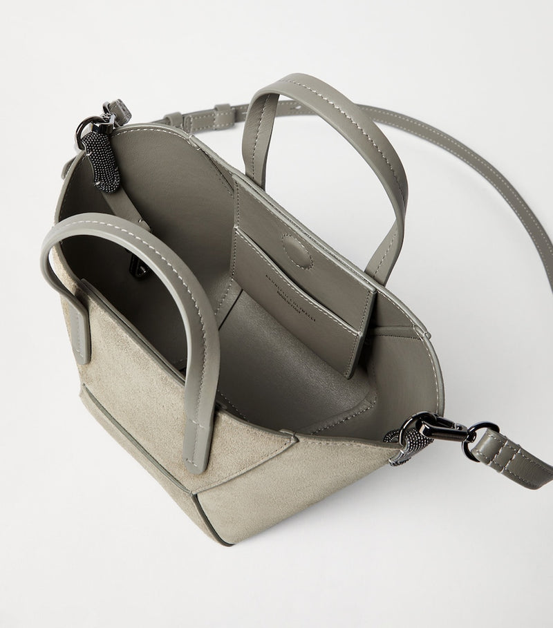 Brunello Cucinelli mini suede BC Duo tote bag (British brand)