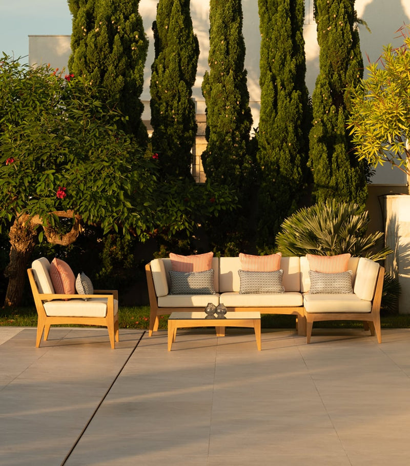 Indian Ocean modular outdoor corner lounge chair, UK version