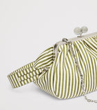 Weekend Max Mara striped leather clutch bag medium, imported from the UK