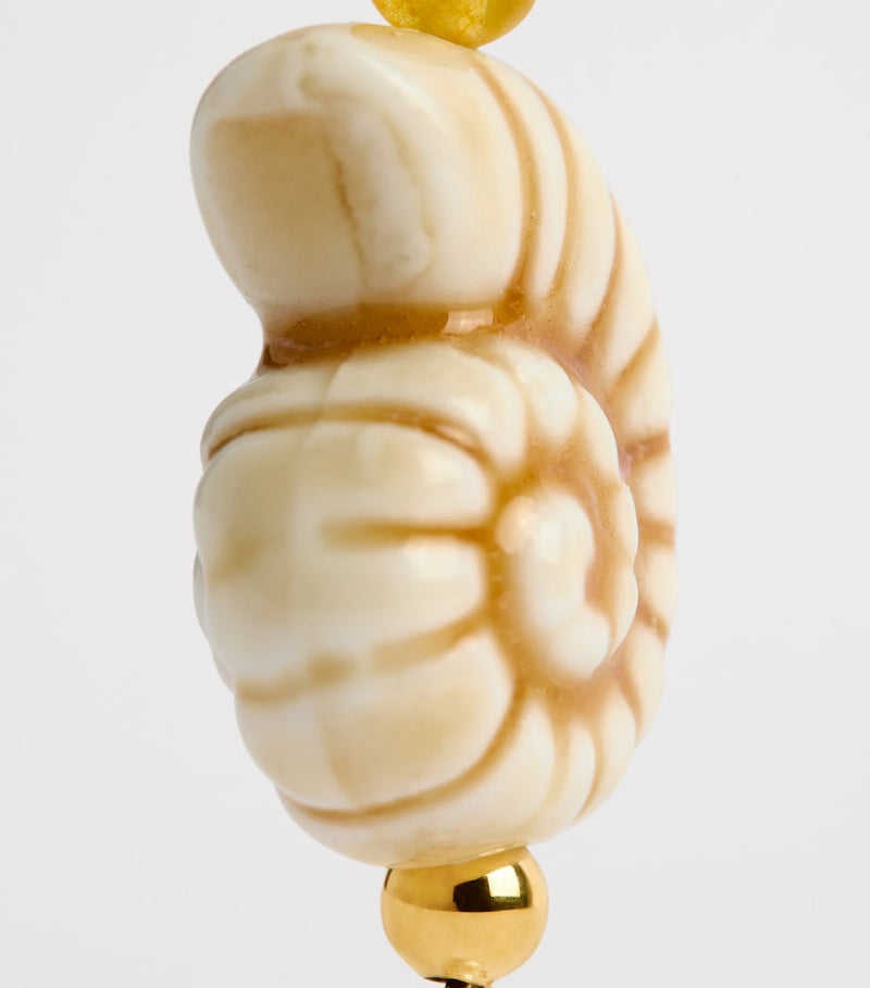 Anni Lu Seaside Earrings gold-plated porcelain shell, imported from the UK