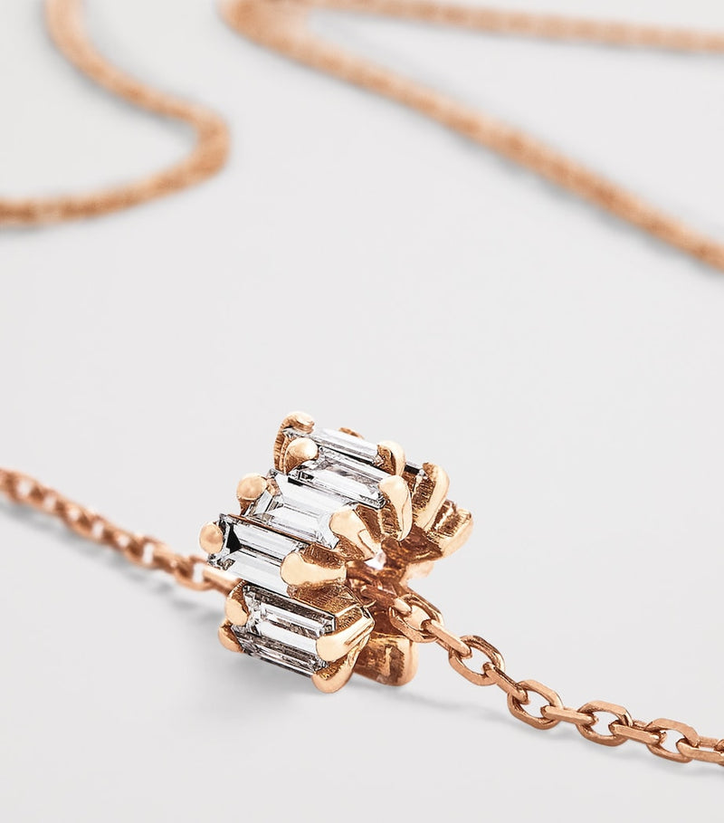 Suzanne Kalan rose gold diamond pendant necklace (British brand)