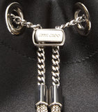 Jimmy Choo Bon Bon satin top-handle bag with crystal handle, imported from the UK