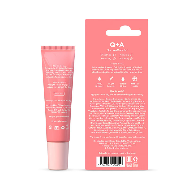 Q+A Collagen Lip Balm 10 ml (British brand)