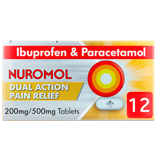 Nuromol Dual Action Pain Relief Ibuprofen & Paracetamol Tablets x12 200mg - 500mg GOODS Sainsburys   