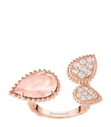 Harrods Boucheron Serpent Bohème Rose Gold, Diamond and Pink Quartz Ring- Buy online at McGrocer