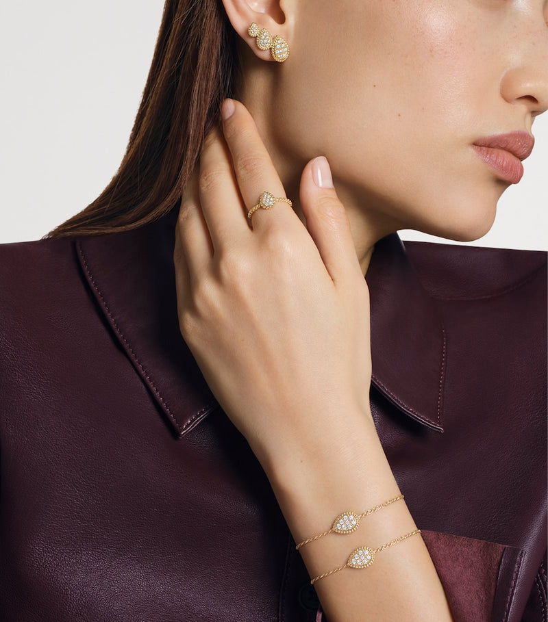 Boucheron Serpent Bohème bracelet yellow gold diamond bangle, imported from the UK