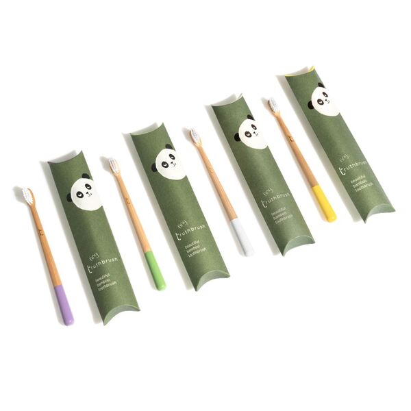 Tiny Truthbrush Bamboo toothbrush children 4 pack (British brand)