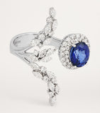 Yeprem white gold diamond sapphire ring, imported from the UK