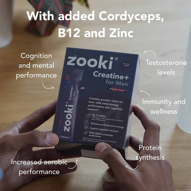 Zooki creatine supplement wild berry powder 30 sachets - British product