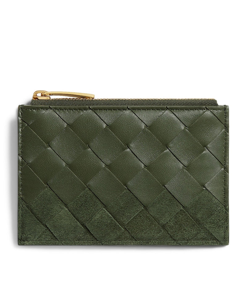Bottega Veneta Intrecciato zipped card holder in nappa leather, imported from the UK