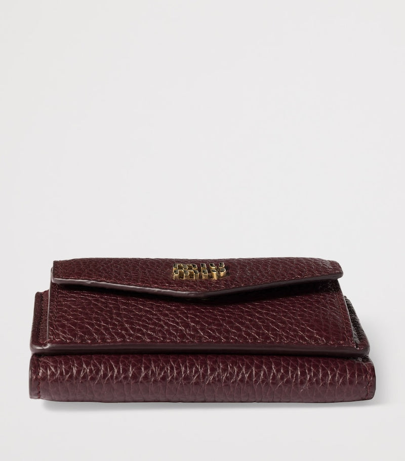 Miu Miu leather trifold wallet small grained calfskin - British product