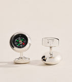 Tateossian palladium-plated compass cufflinks (British brand)