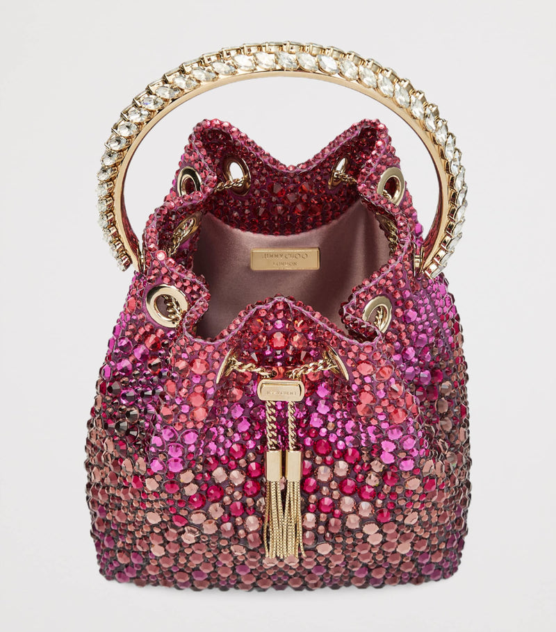 Jimmy Choo Bon Bon top-handle bag with crystal embellishment, imported from the UK