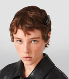 Miu Miu lambskin leather hair clip with gold-tone hardware (British brand)