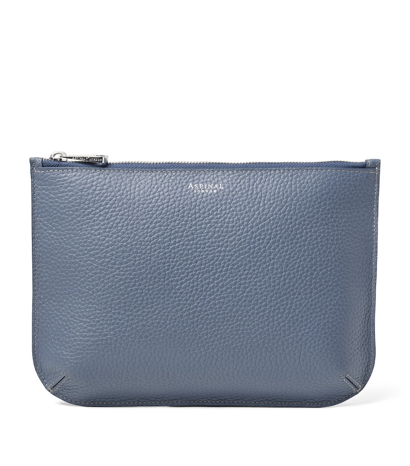 Aspinal of London large leather Ella pouch, imported from the UK