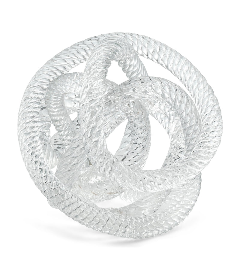 Eichholtz Glas-Schreibtischornament mit Seilmuster 15cm (Britische Marke)
