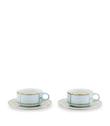 Harrods Ginori 1735 Colonna Diva Celeste Teacup and Saucer Set- Buy online at McGrocer