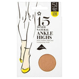 Superdrug 5 Pack 15 Denier Ankle Lycra Tights -Natural GOODS Superdrug
