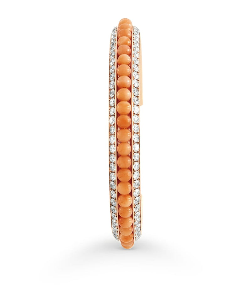 David Morris rose gold diamond pearl bangle, UK version