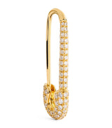 Harrods Anita Ko Yellow Gold and Diamond Safety Pin Single Right Earring- Buy online at McGrocer