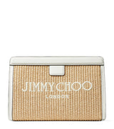 Harrods Jimmy Choo Raffia Leather-Trim Avenue Pouch- Buy online at McGrocer