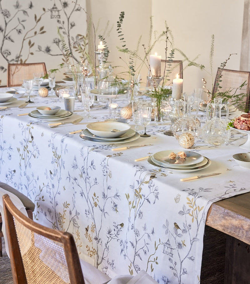 Alexandre Turpault Linen Botanical Tablecloth 170cm x 380cm - British product