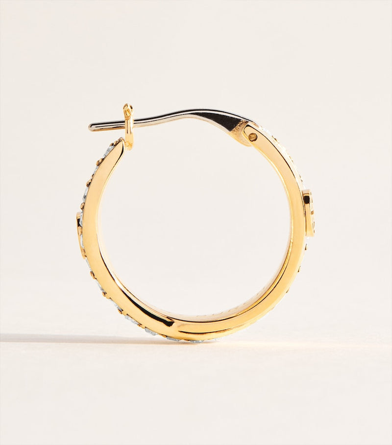 Tory Burch double hoop earrings gold-tone stainless steel, UK version