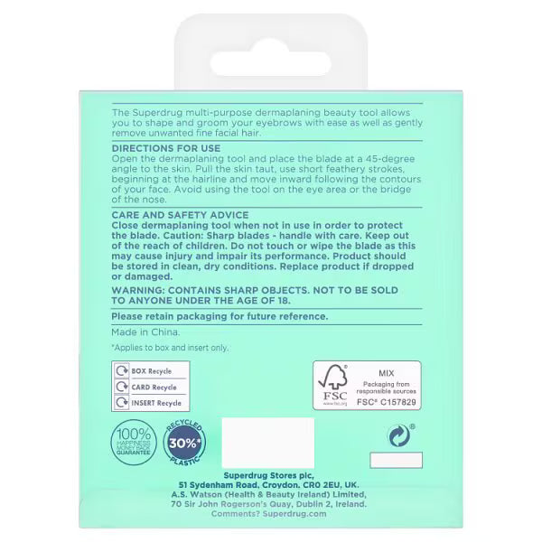 Superdrug dermaplaning eyebrow shaper tool kit 12 pack (British brand)