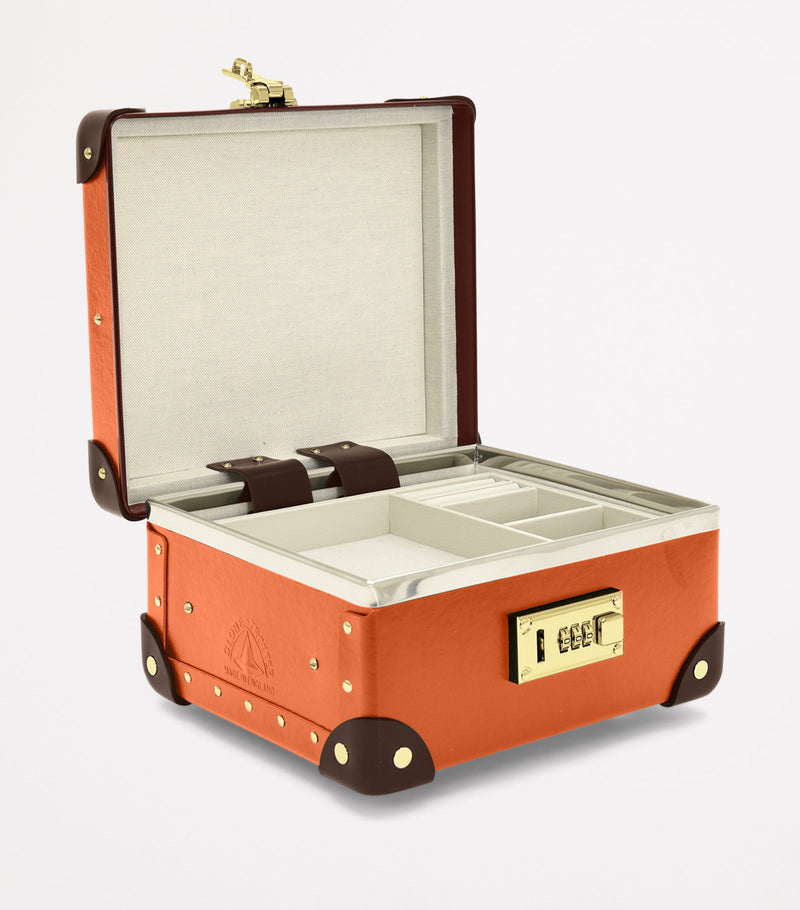 Globe-Trotter compact jewellery travel case with combination lock and removable tray, UK version
