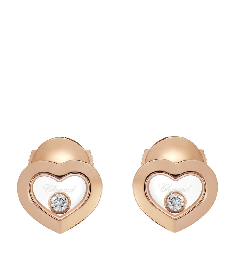 Chopard Happy Diamonds rose gold diamond earrings (British brand)