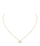 Harrods Messika Lucky Eye Yellow Gold and Diamond Pavé Necklace (0.29ct)- Buy online at McGrocer